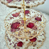 Red Rose Petals 3 Tier Serving Stand